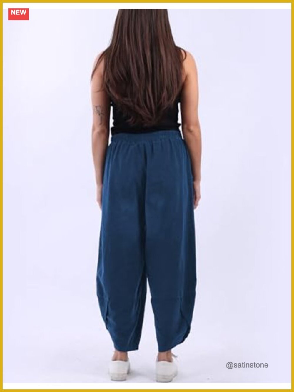 Corduroy Wide Leg Barrel Pants High Rise Elastic Waist Casual Trousers Pockets - Picture 3 of 6